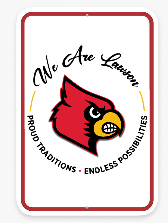 We Are Lawson Aluminum Street Sign