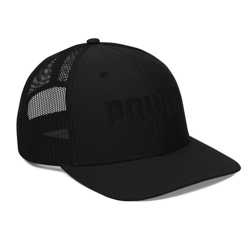 Black on Black POWER Trucker Cap